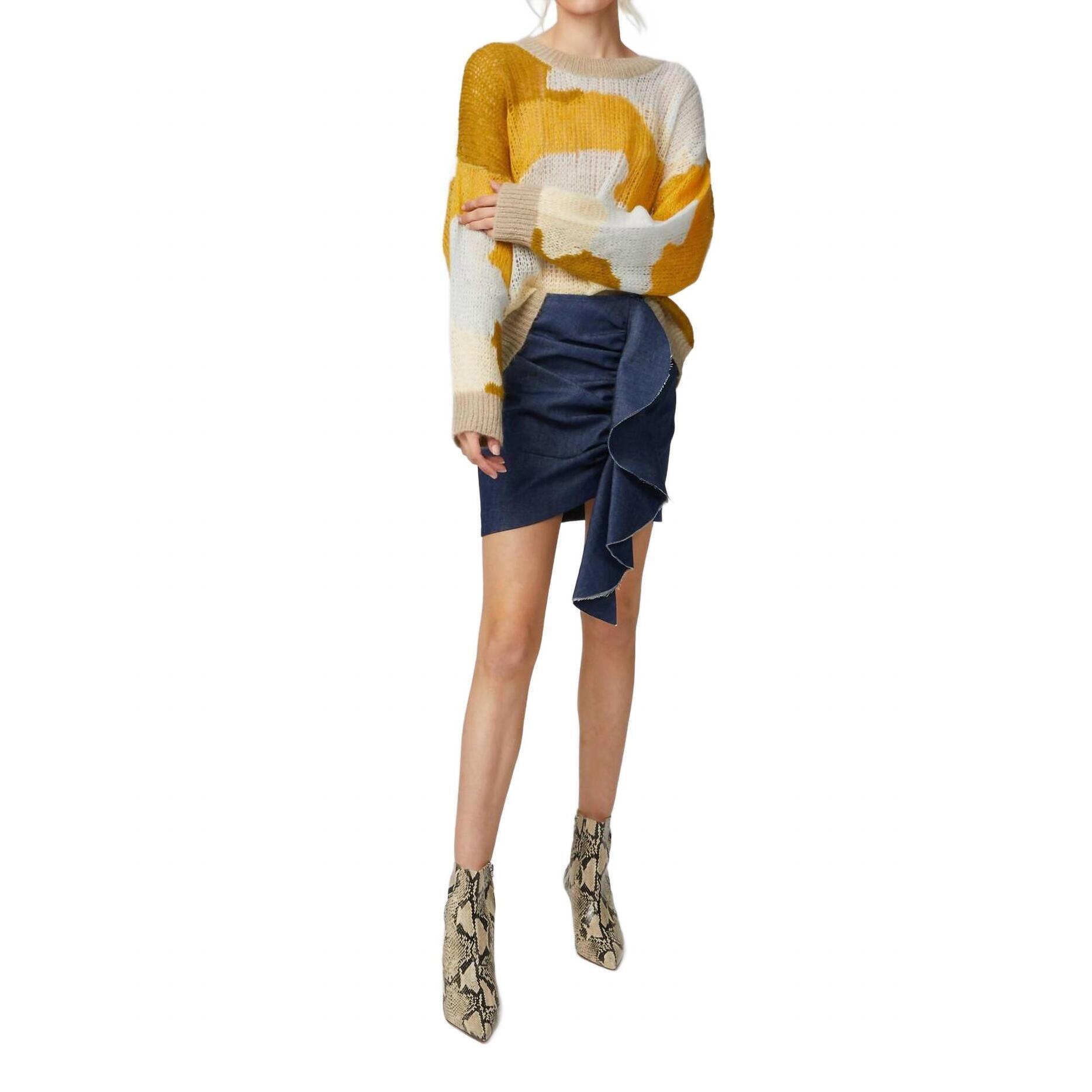 New In The Mood For Love Lou Mini Skirt In Denim Blue